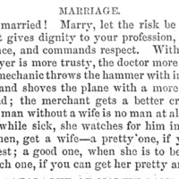 “Marriage.” Harper’s Weekly, 1858