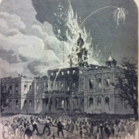 The Burning of the City Hall, New York, August 18, 1858