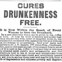 &quot;Cures Drunkenness Free&quot; Collier’s Weekly. 23 Dec. 1899. 